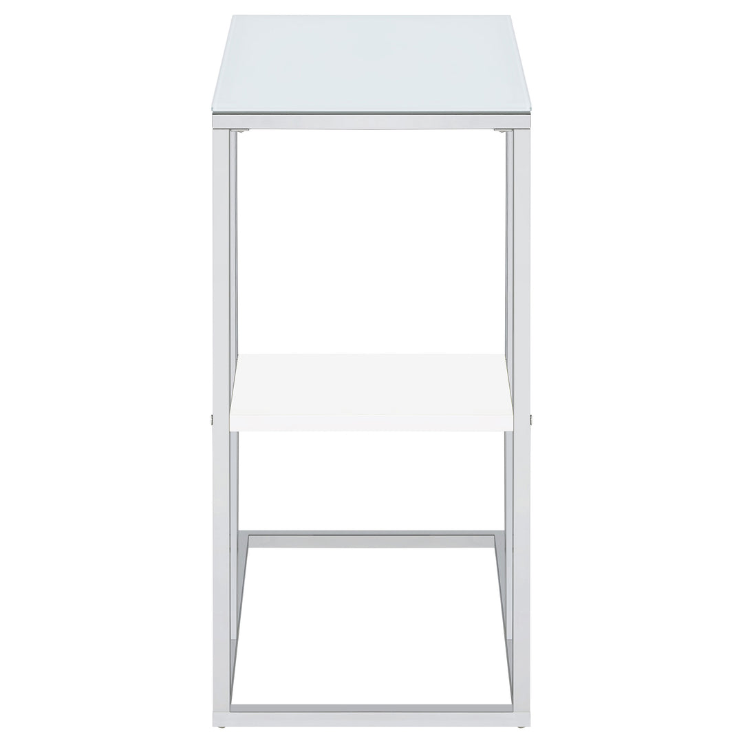 Daisy 1-shelf Accent Table Chrome and White