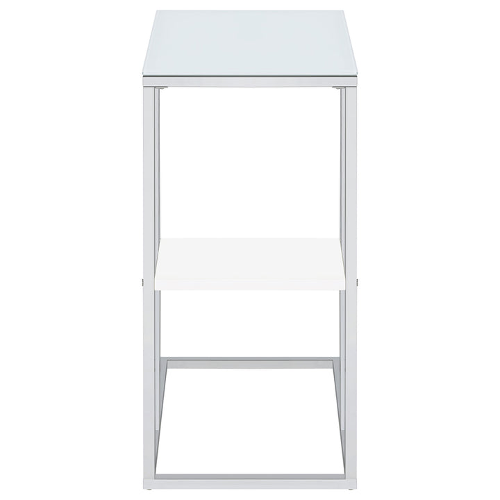 Daisy 1-shelf Accent Table Chrome and White