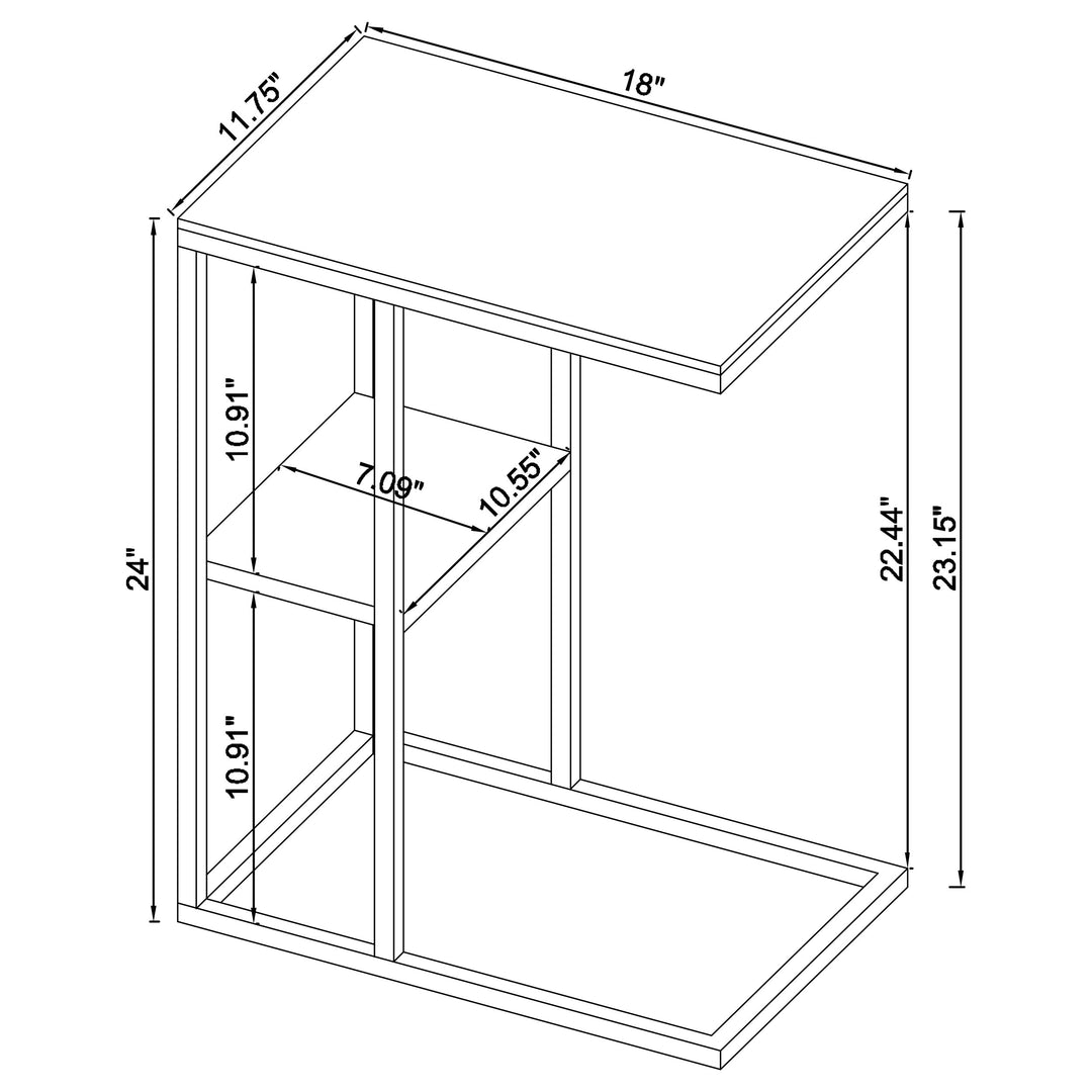 Daisy 1-shelf Accent Table Chrome and White