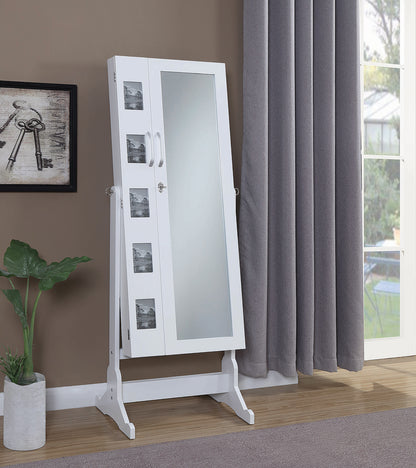 Doyle Cheval Mirror with Jewelry Storage White