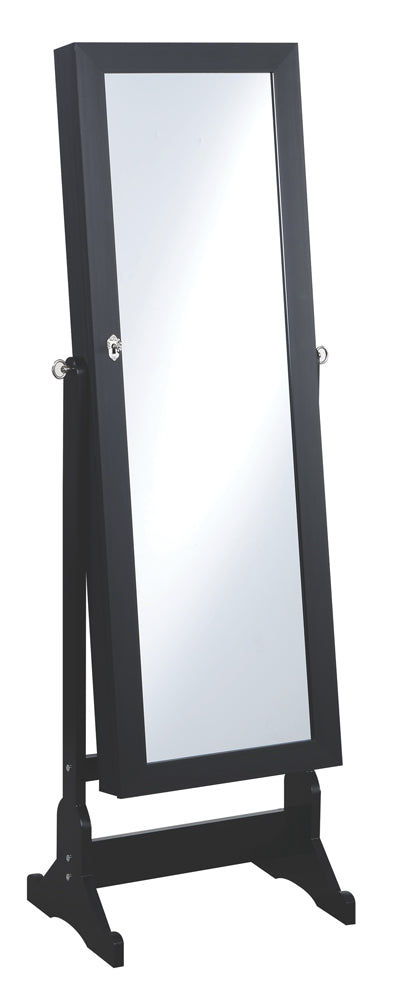 Tutuola Cheval Mirror with Jewelry Storage Black