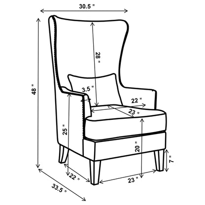 Pippin Curved Arm High Back Accent Chair Cream