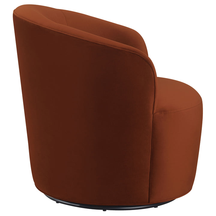 Joyce Sloped Arms Swivel Chair Burnt Orange