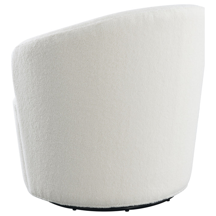 Joyce Upholstered Swivel Barrel Chair White