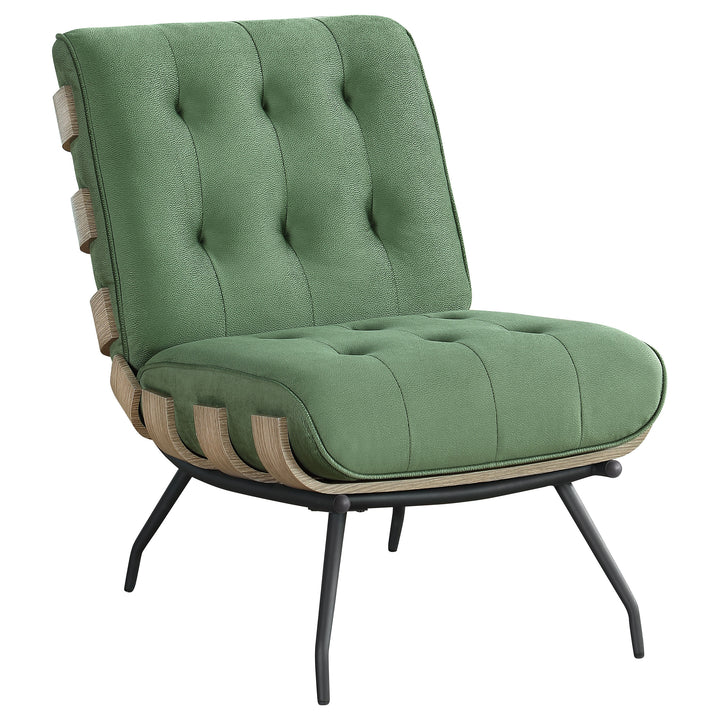 Aloma Armless Tufted Accent Chair Green