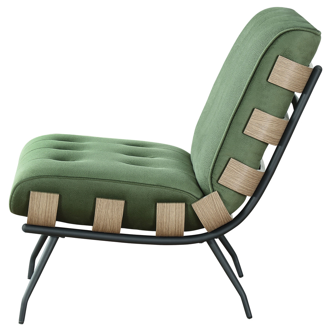 Aloma Armless Tufted Accent Chair Green