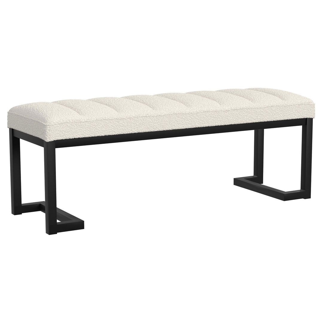 Mesa Upholstered Entryway Accent Bench Vanilla