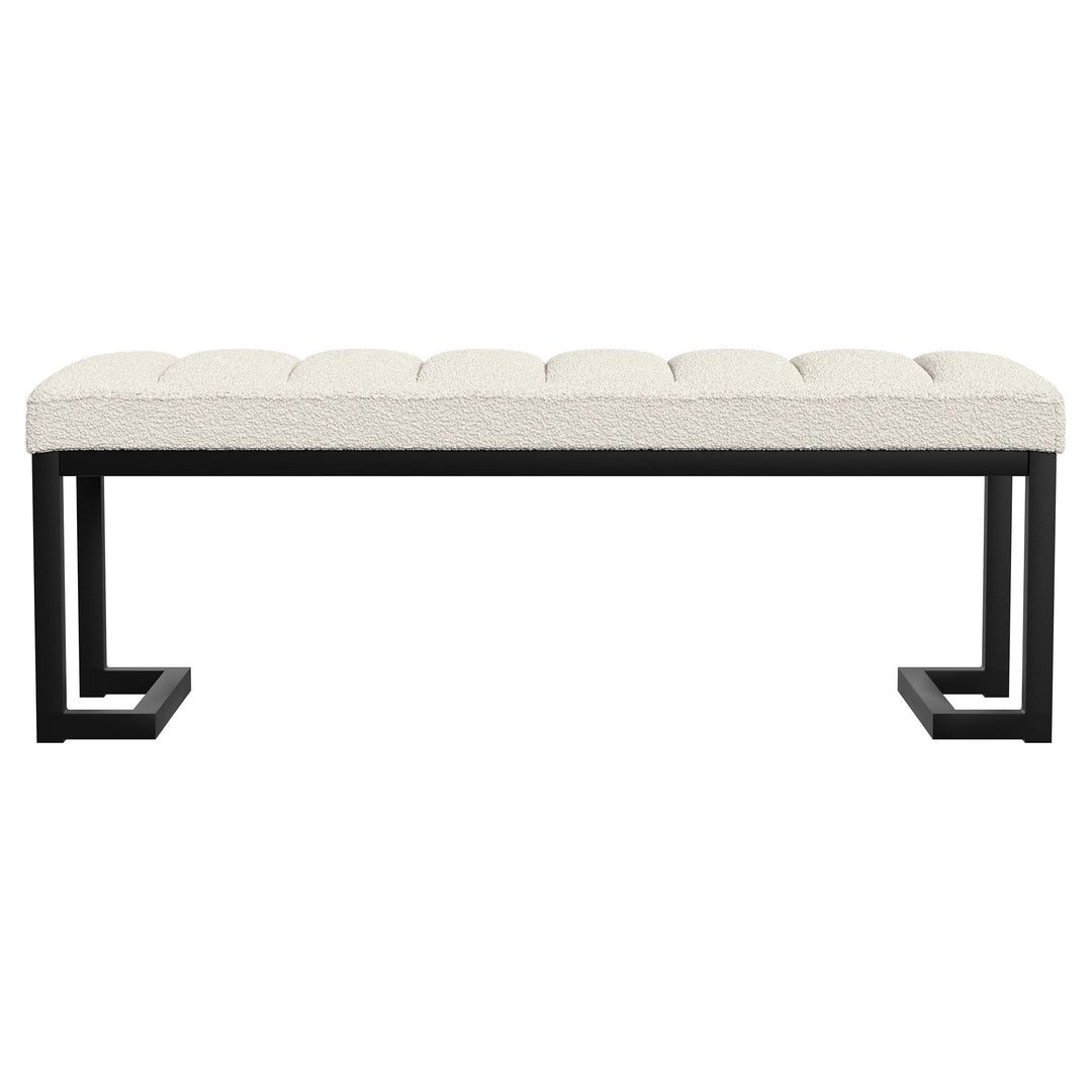 Mesa Upholstered Entryway Accent Bench Vanilla