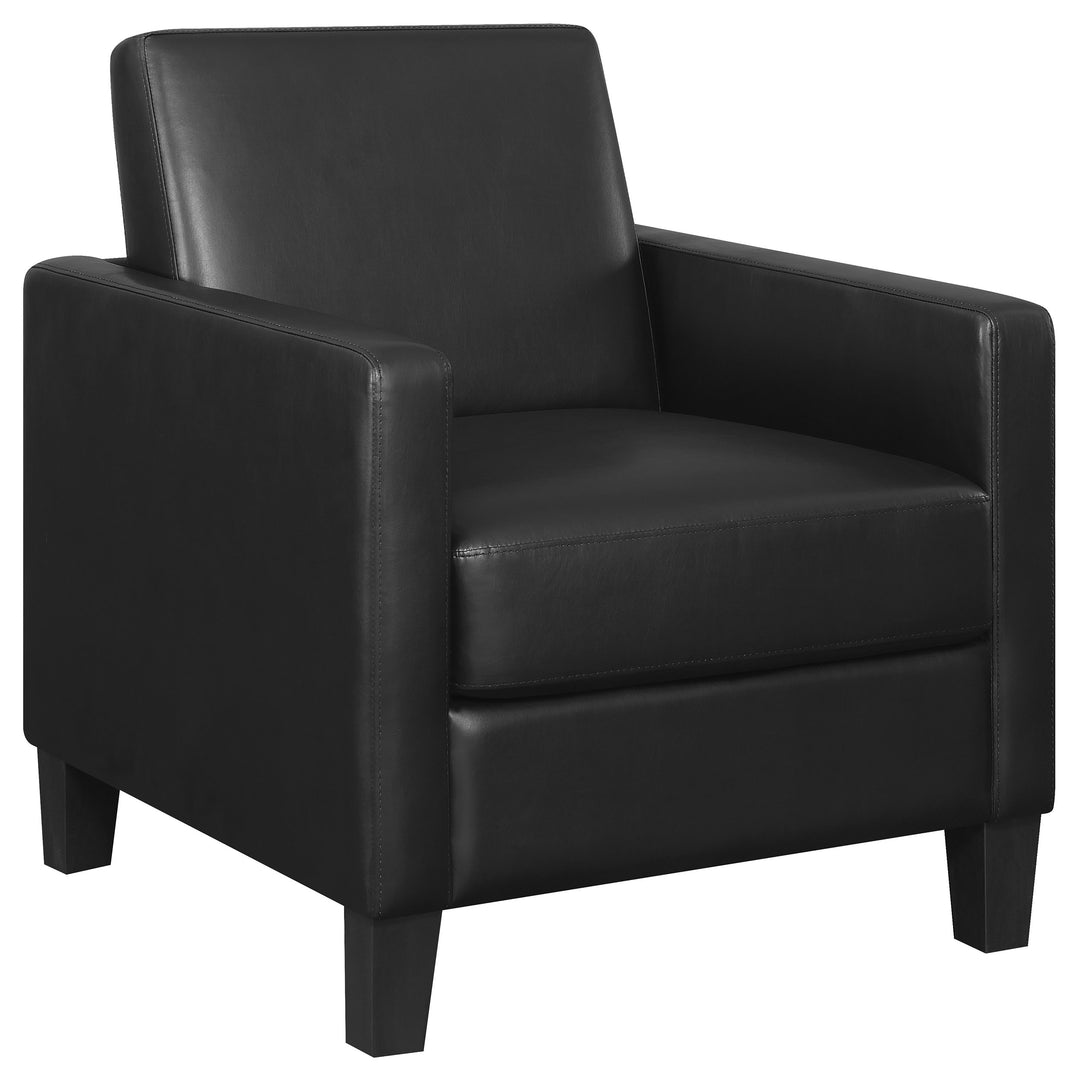 Julio Upholstered Accent Chair with Track Arms Black