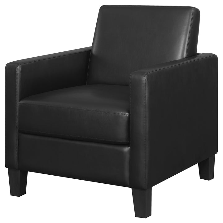 Julio Upholstered Accent Chair with Track Arms Black