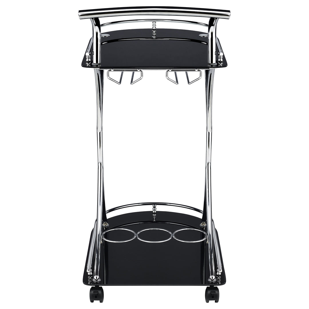 Elfman 2-shelve Serving Cart Chrome and Black