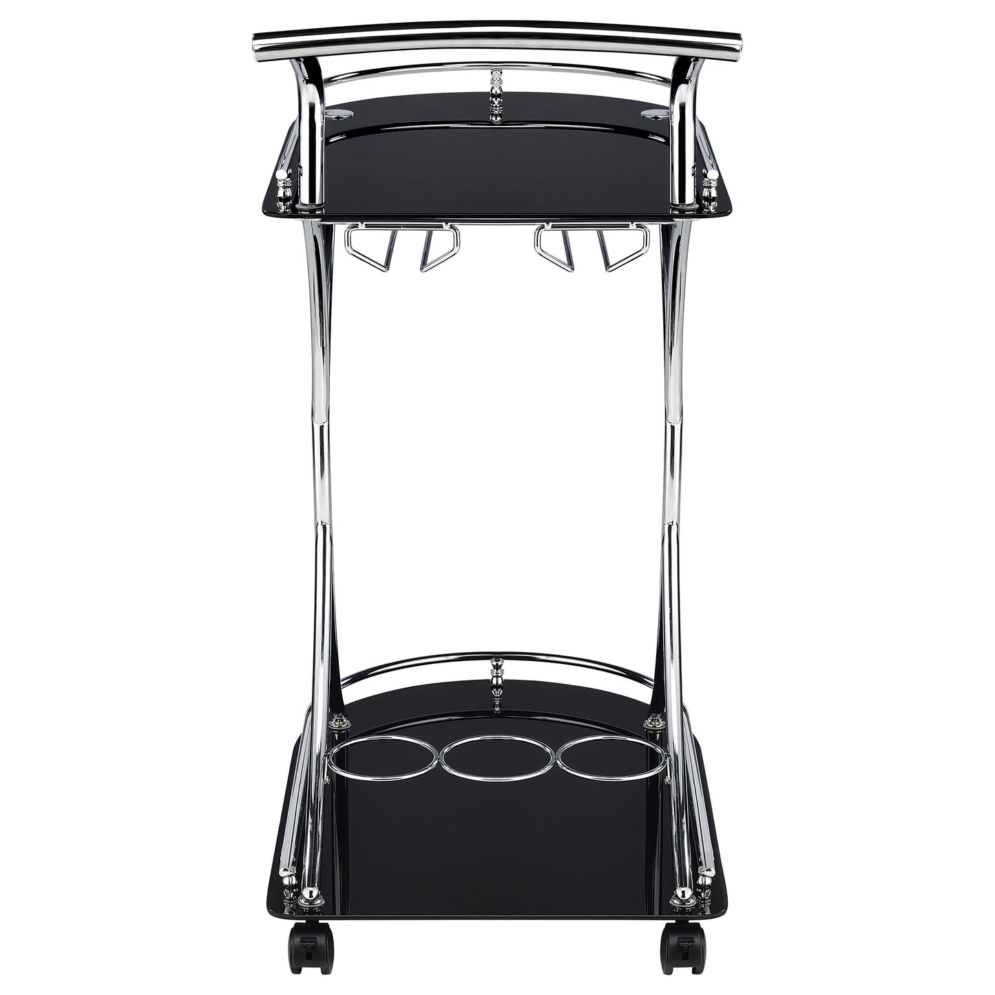 Elfman 2-shelve Serving Cart Chrome and Black