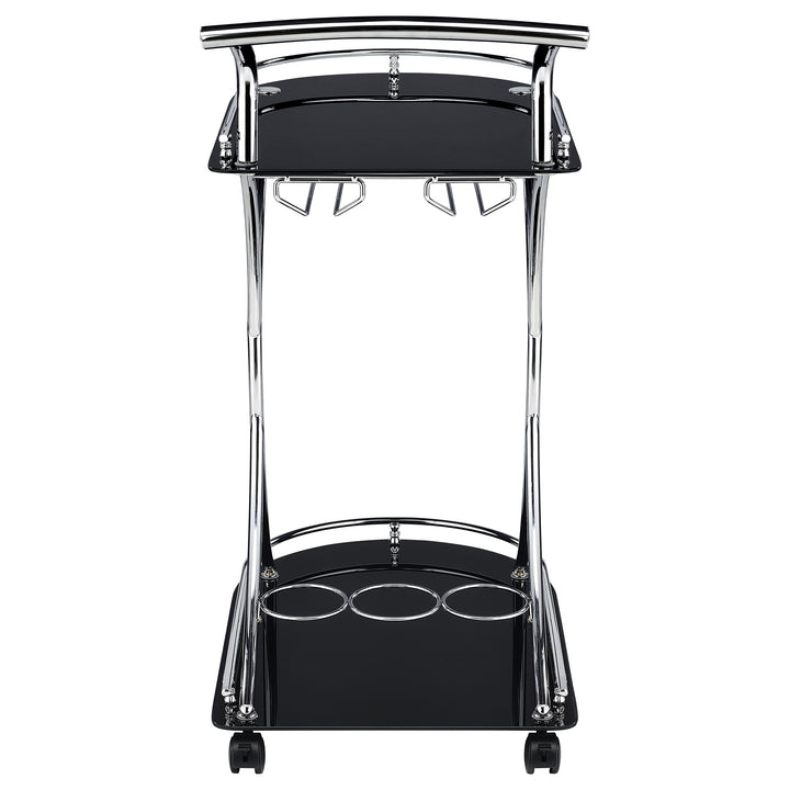 Elfman 2-shelve Serving Cart Chrome and Black