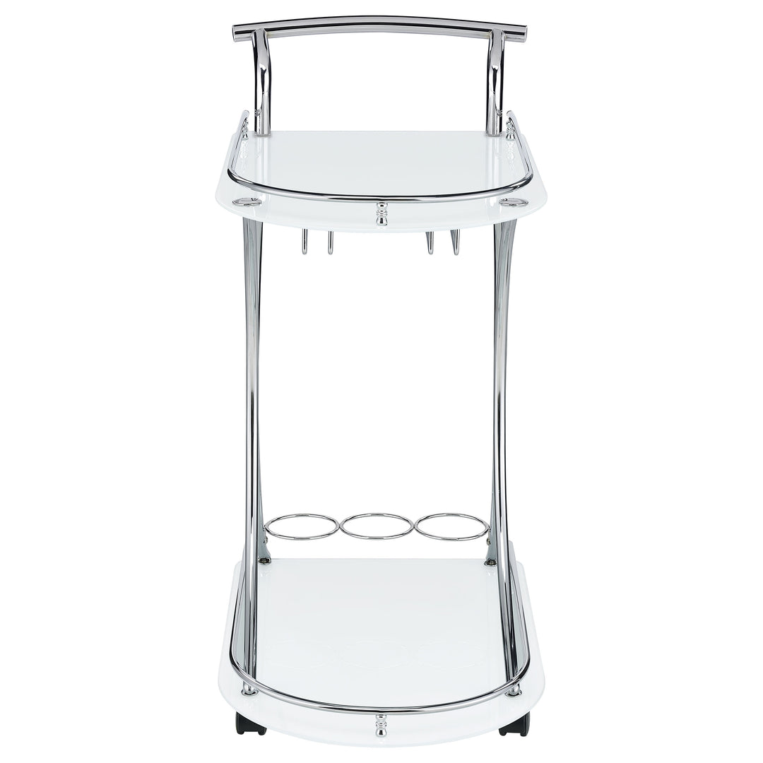 Elfman 2-shelve Serving Cart Chrome and White