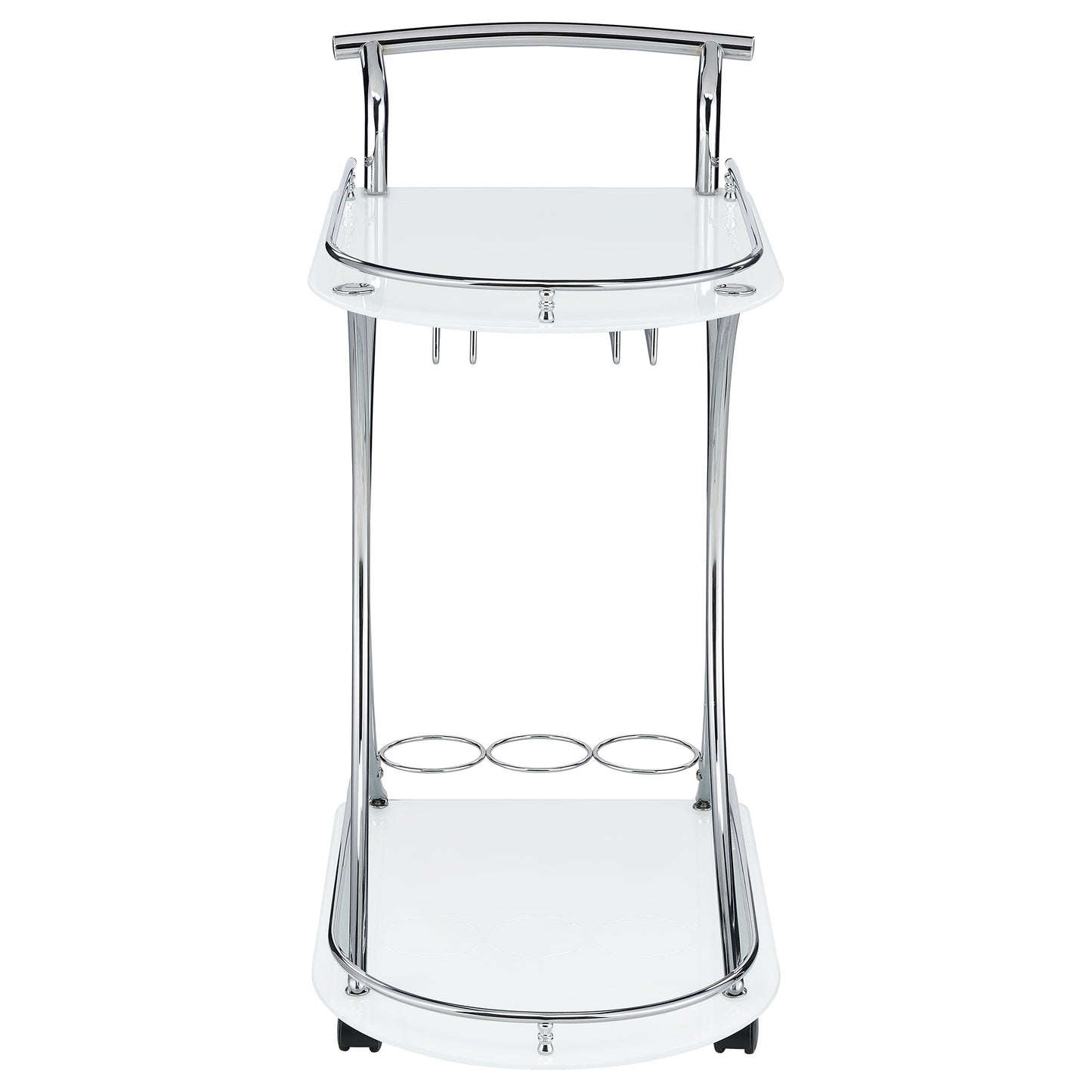 Elfman 2-shelve Serving Cart Chrome and White