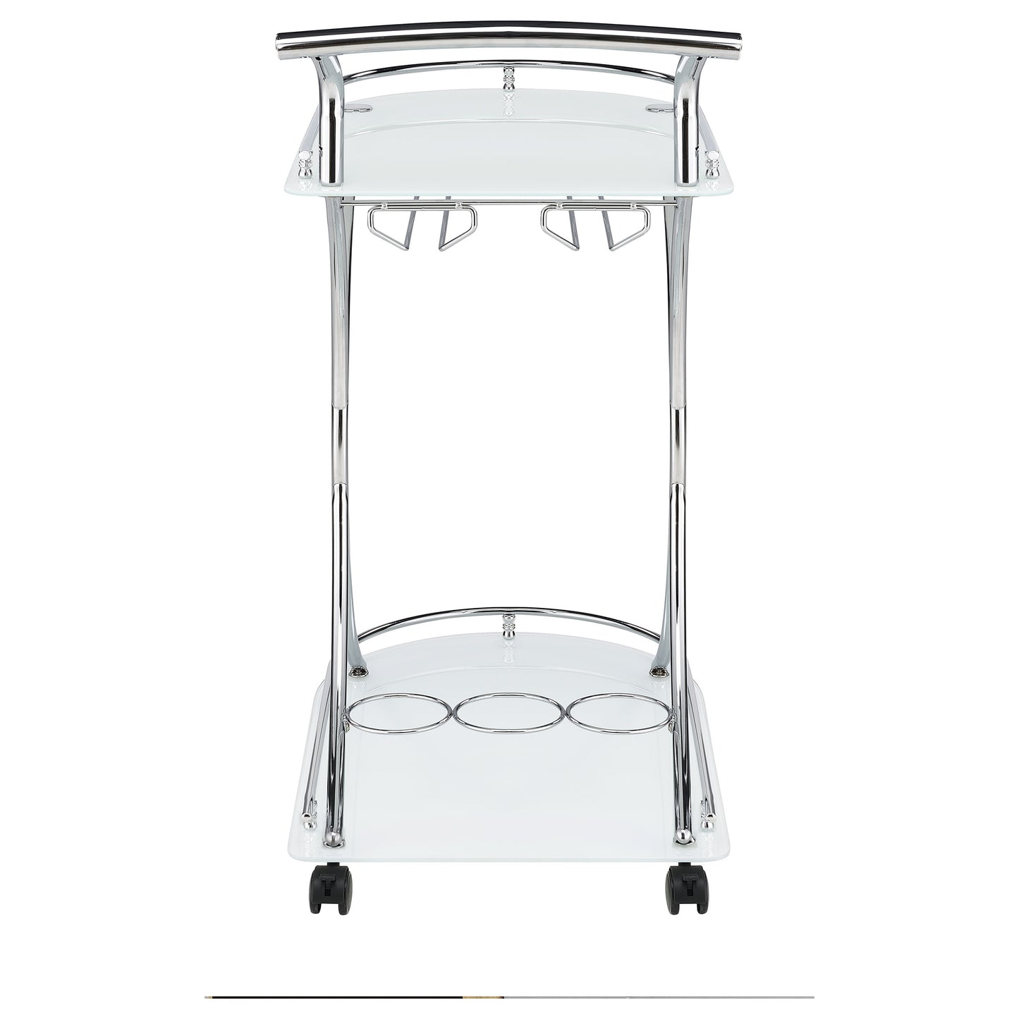 Elfman 2-shelve Serving Cart Chrome and White