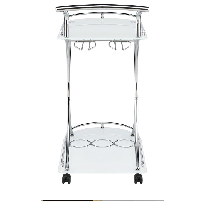 Elfman 2-shelve Serving Cart Chrome and White