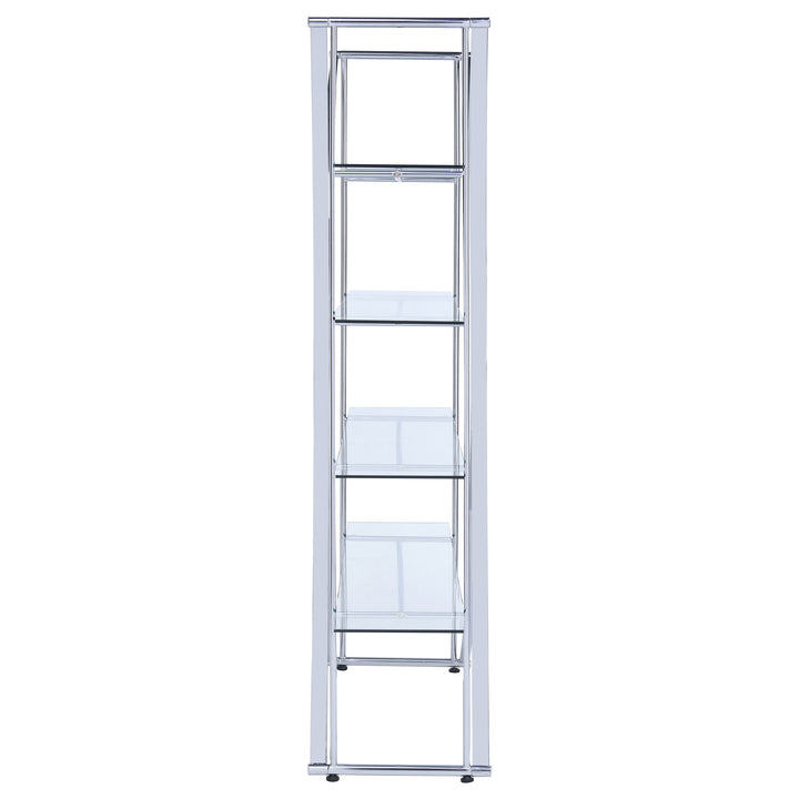 Larson 4-tier Bookcase Chrome and Clear