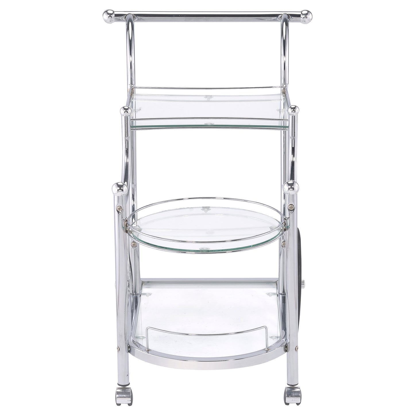 Sarandon 3-tier Serving Cart Chrome and Clear