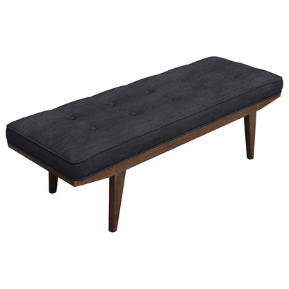 Wilson Upholstered Tufted Bench Taupe and Natural