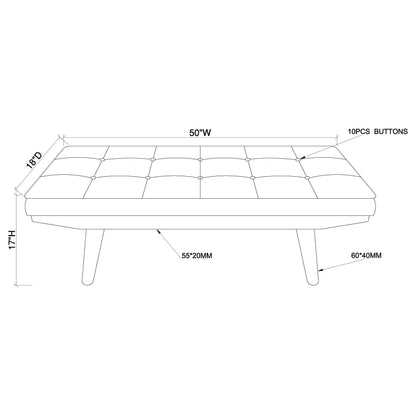 Wilson Upholstered Tufted Bench Taupe and Natural