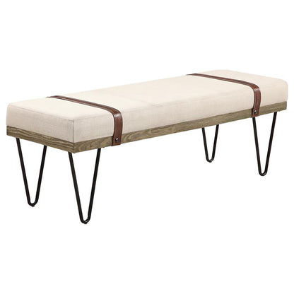 Austin Upholstered Bench Beige and Black