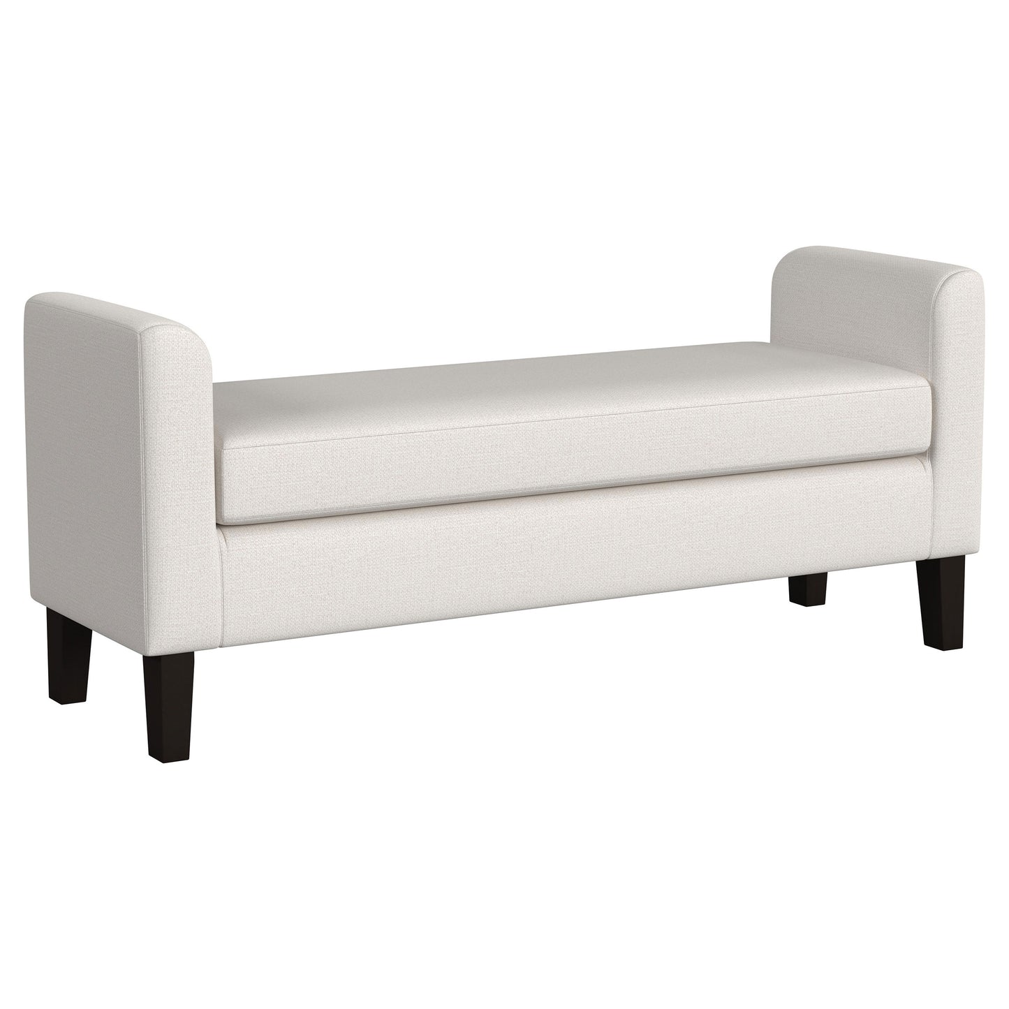 Rex Upholstered Accent Bench with Raised Arms Vanilla