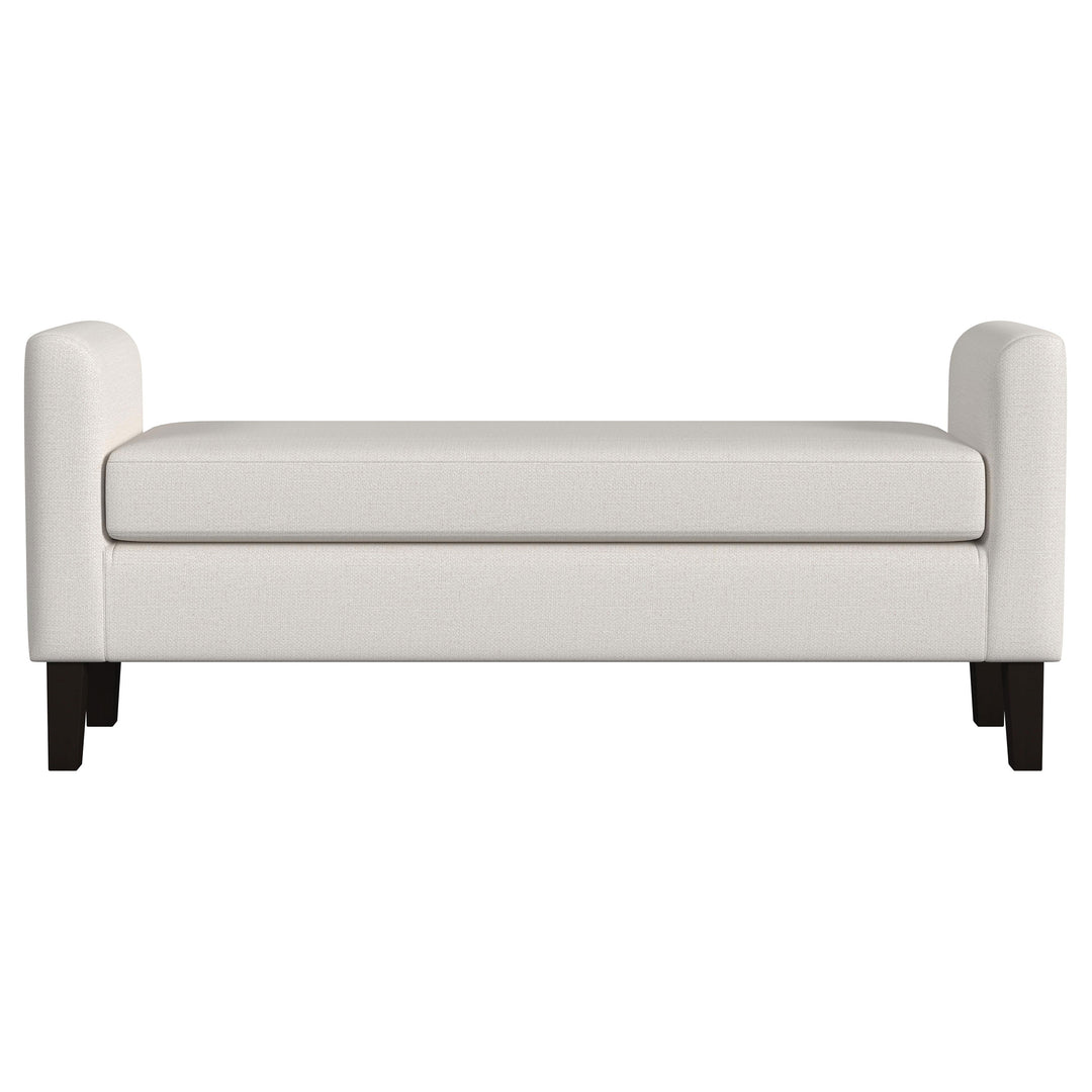 Rex Upholstered Accent Bench with Raised Arms Vanilla