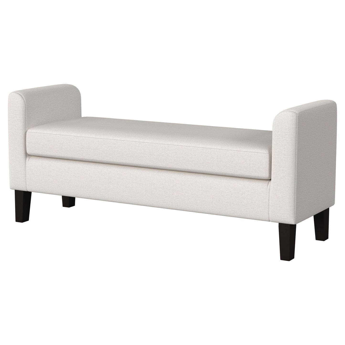 Rex Upholstered Accent Bench with Raised Arms Vanilla