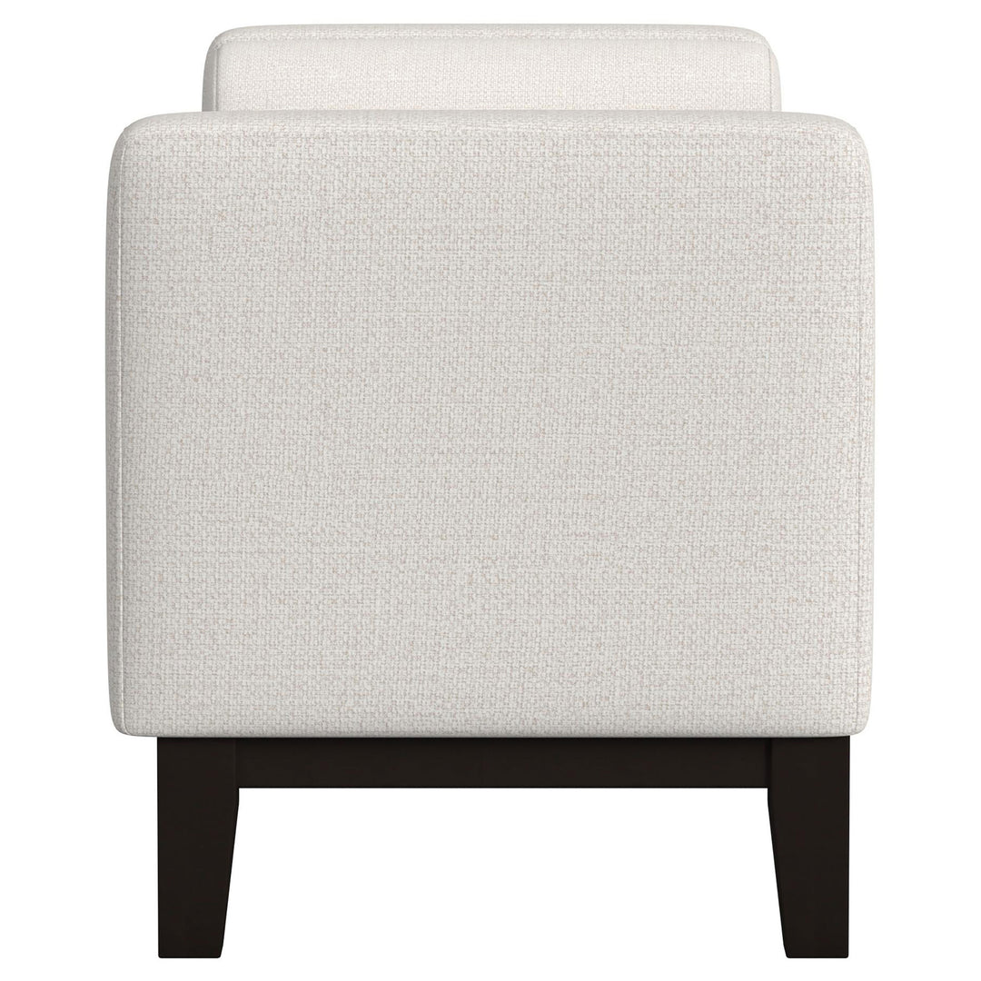 Rosie Upholstered Accent Bench with Raised Arms and Pillows Vanilla