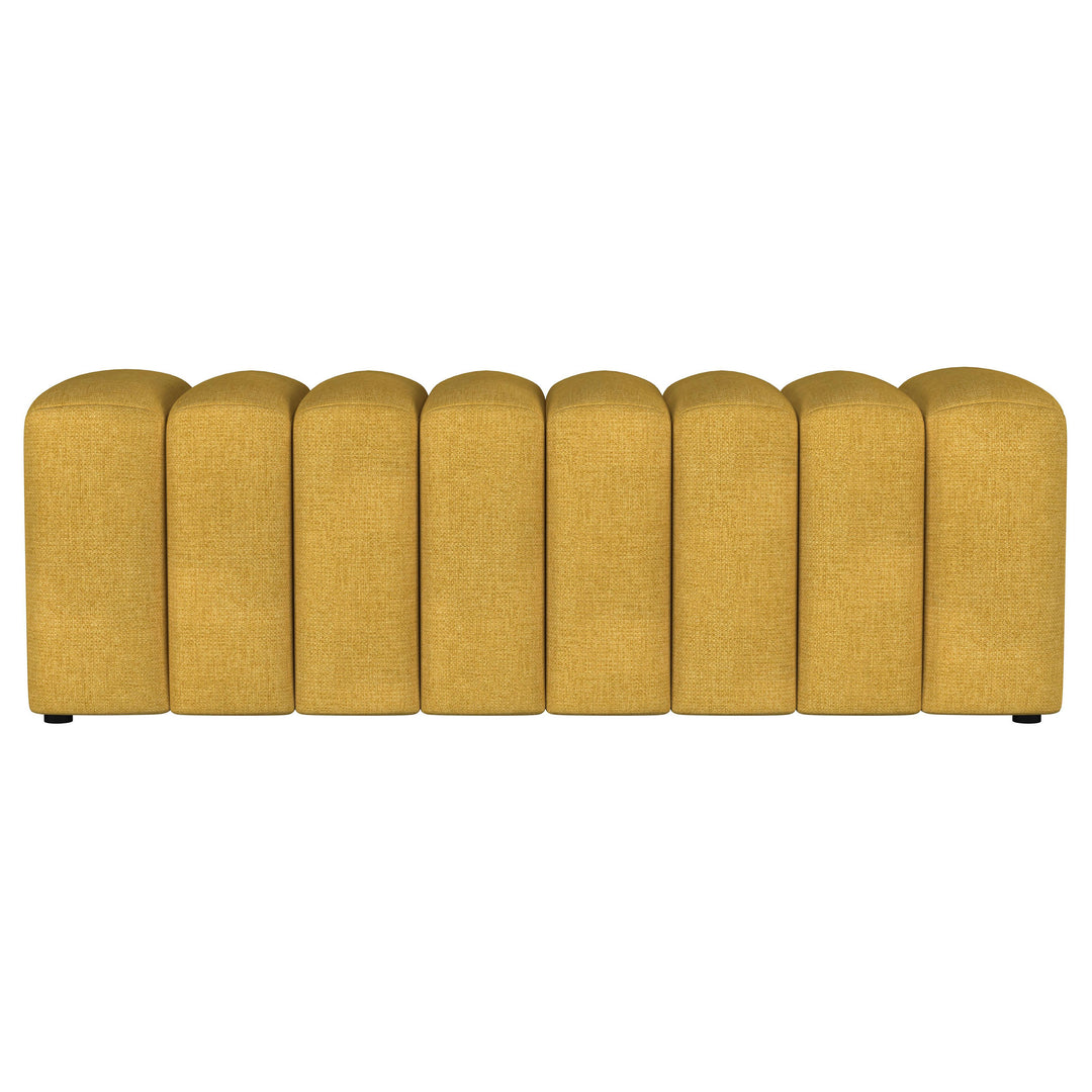 Summer Upholstered Channel Tufted Accent Bench Mustard Yellow