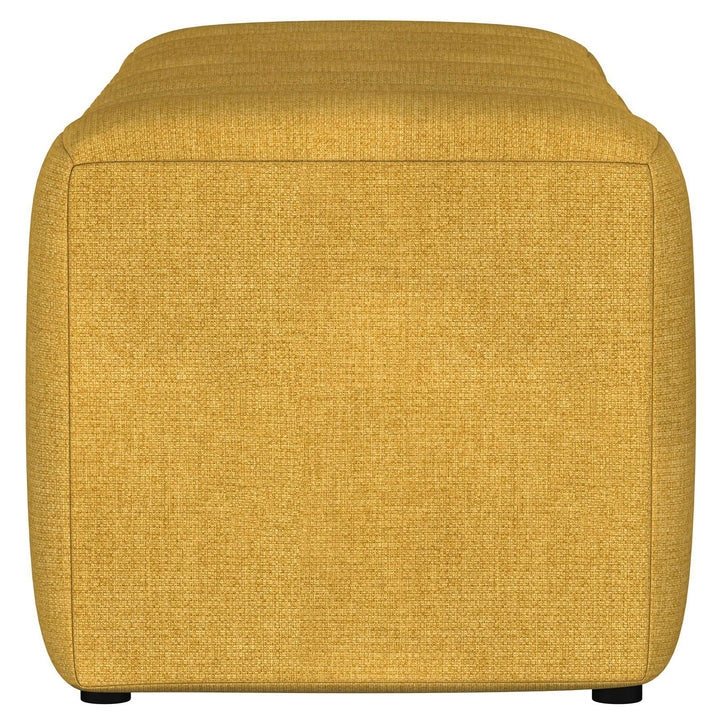 Summer Upholstered Channel Tufted Accent Bench Mustard Yellow