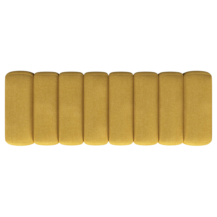 Summer Upholstered Channel Tufted Accent Bench Mustard Yellow