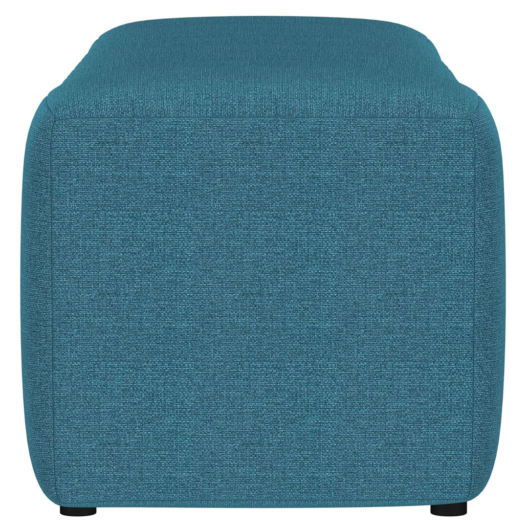 Summer Upholstered Channel Tufted Accent Bench Peacock Blue