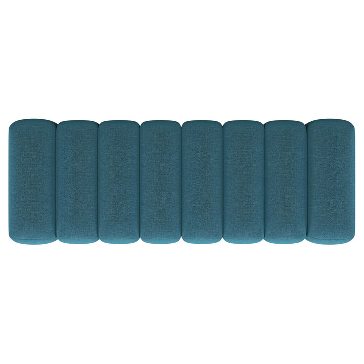 Summer Upholstered Channel Tufted Accent Bench Peacock Blue