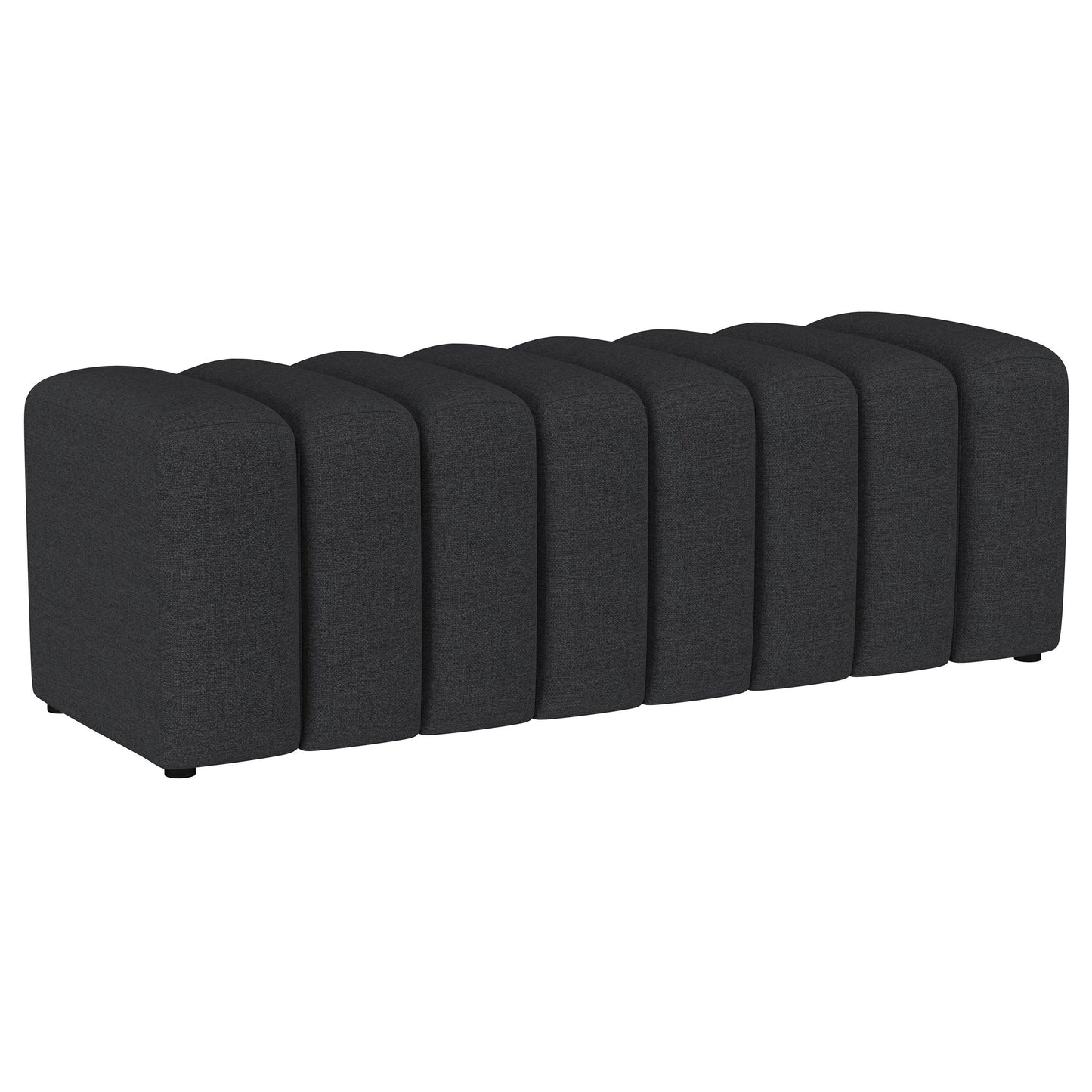 Summer Upholstered Channel Tufted Accent Bench Charcoal