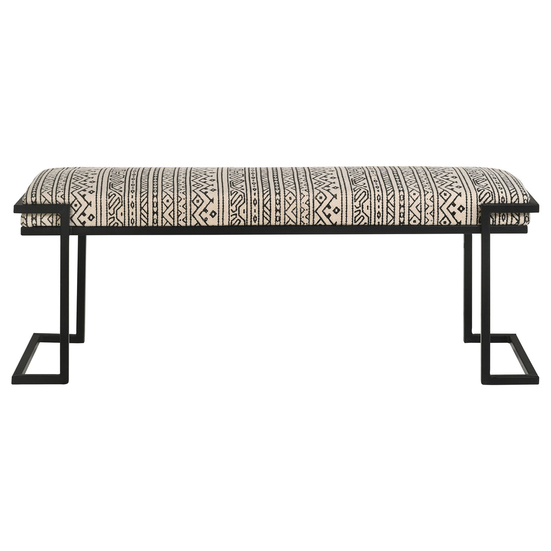 Alfaro Upholstered Accent Bench Black and White