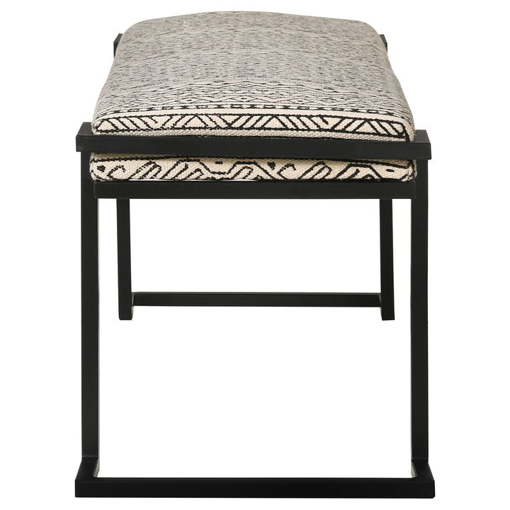 Alfaro Upholstered Accent Bench Black and White