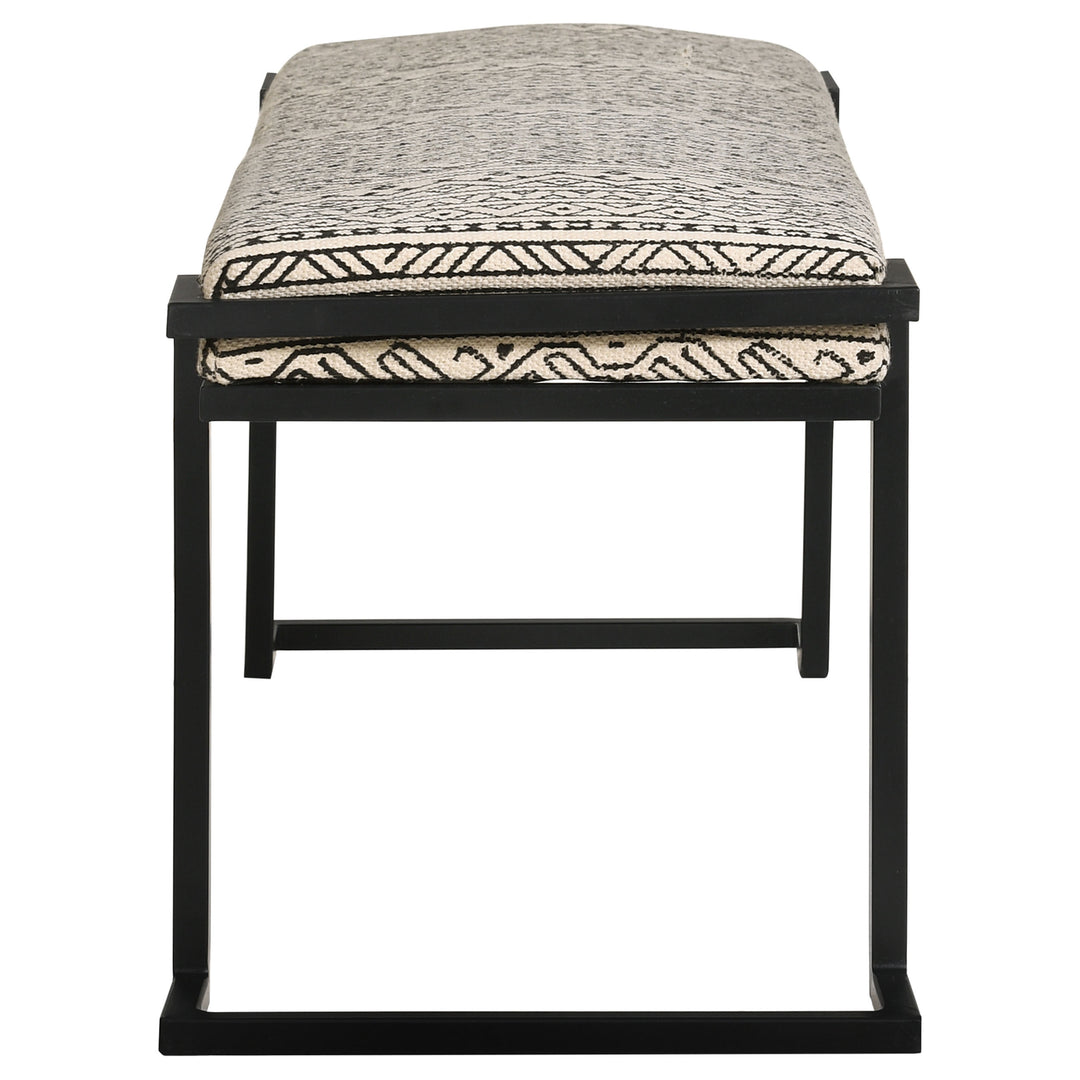 Alfaro Upholstered Accent Bench Black and White