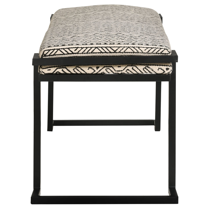 Alfaro Upholstered Accent Bench Black and White