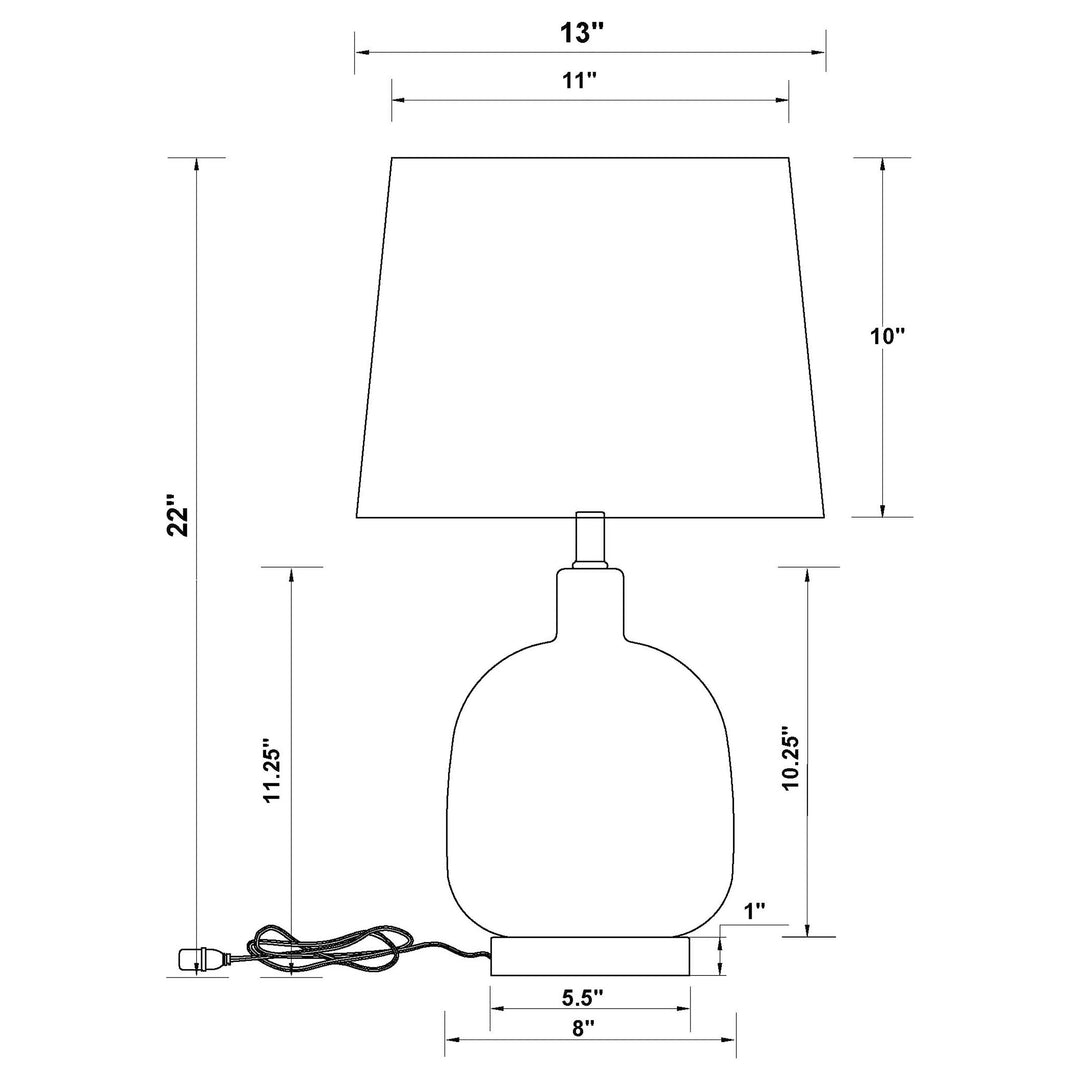 Costner Empire Table Lamp Beige and Clear