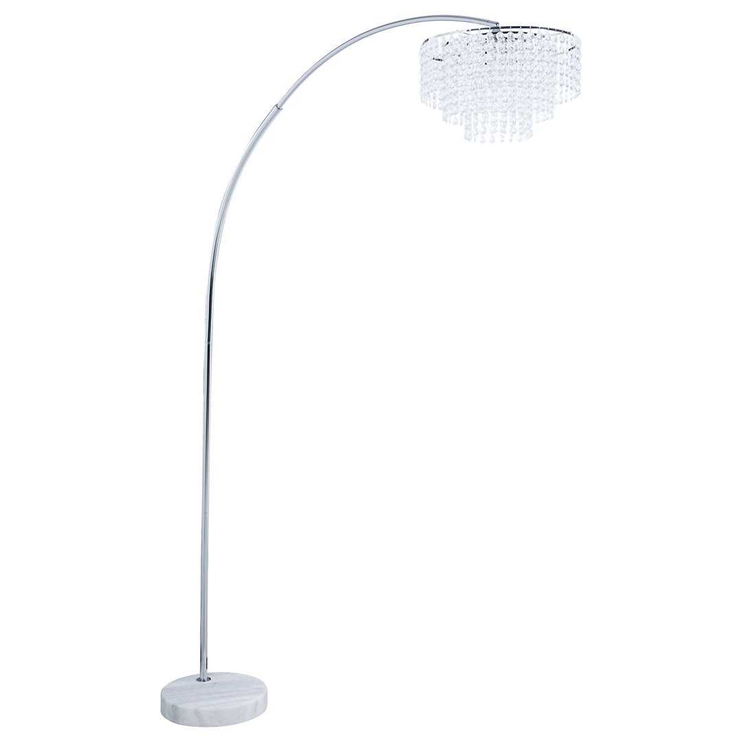 Shirley Marble Base Floor Lamp Chrome and Crystal