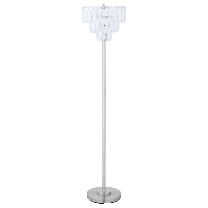 Anya Metal Base Floor Lamp Chrome and Crystal