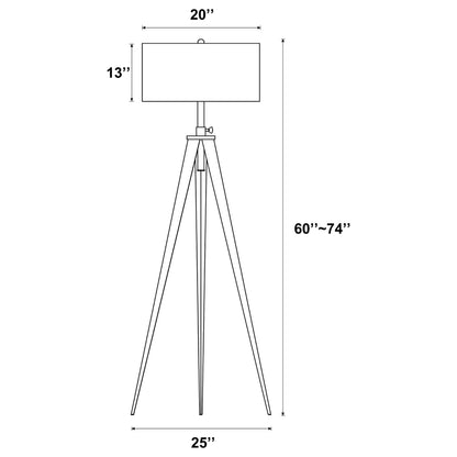 Harrington Tripod Legs Floor Lamp White and Black