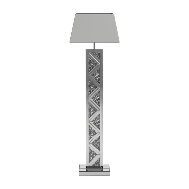 Carmen Geometric Base Floor Lamp Silver