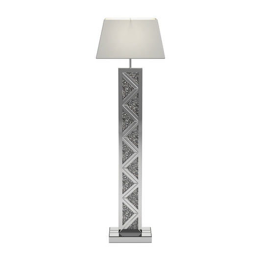 Carmen Geometric Base Floor Lamp Silver