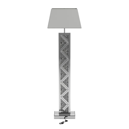 Carmen Geometric Base Floor Lamp Silver