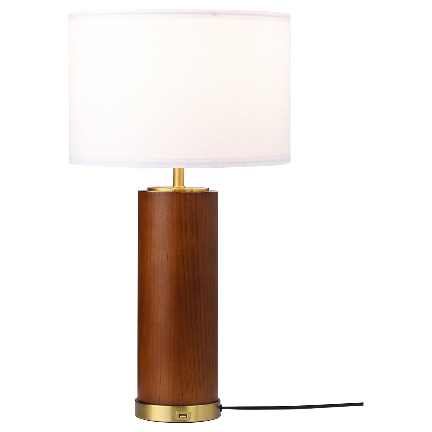 Aziel Drum Shade Bedside Table Lamp Cappuccino and Gold