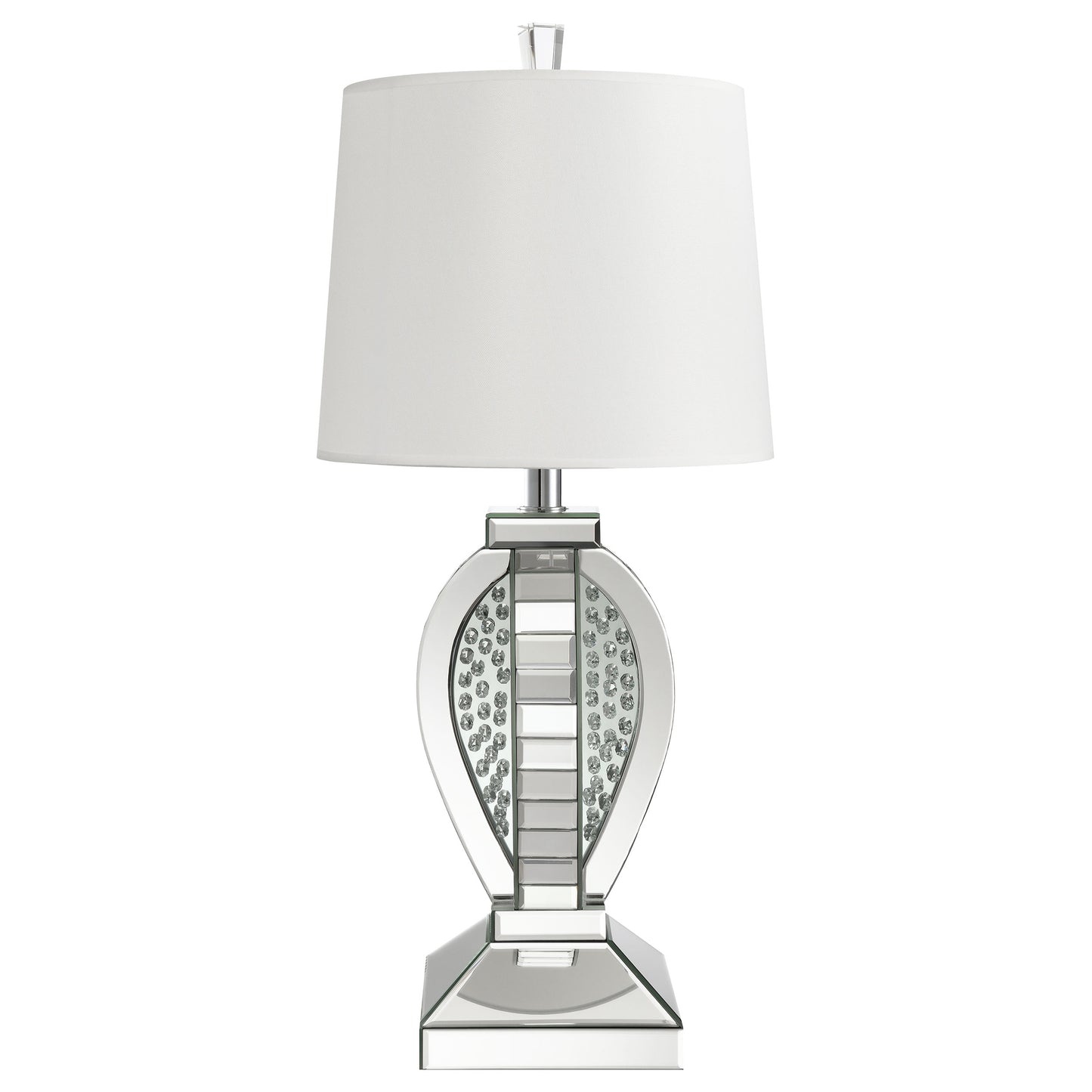 Klein Table Lamp with Drum Shade White and Mirror