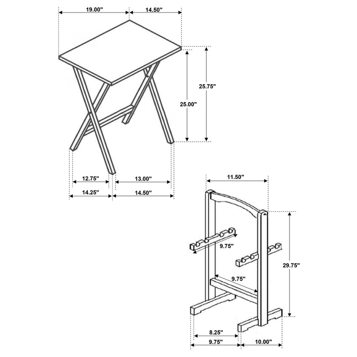 Donna 5-piece Tray Table Set Black